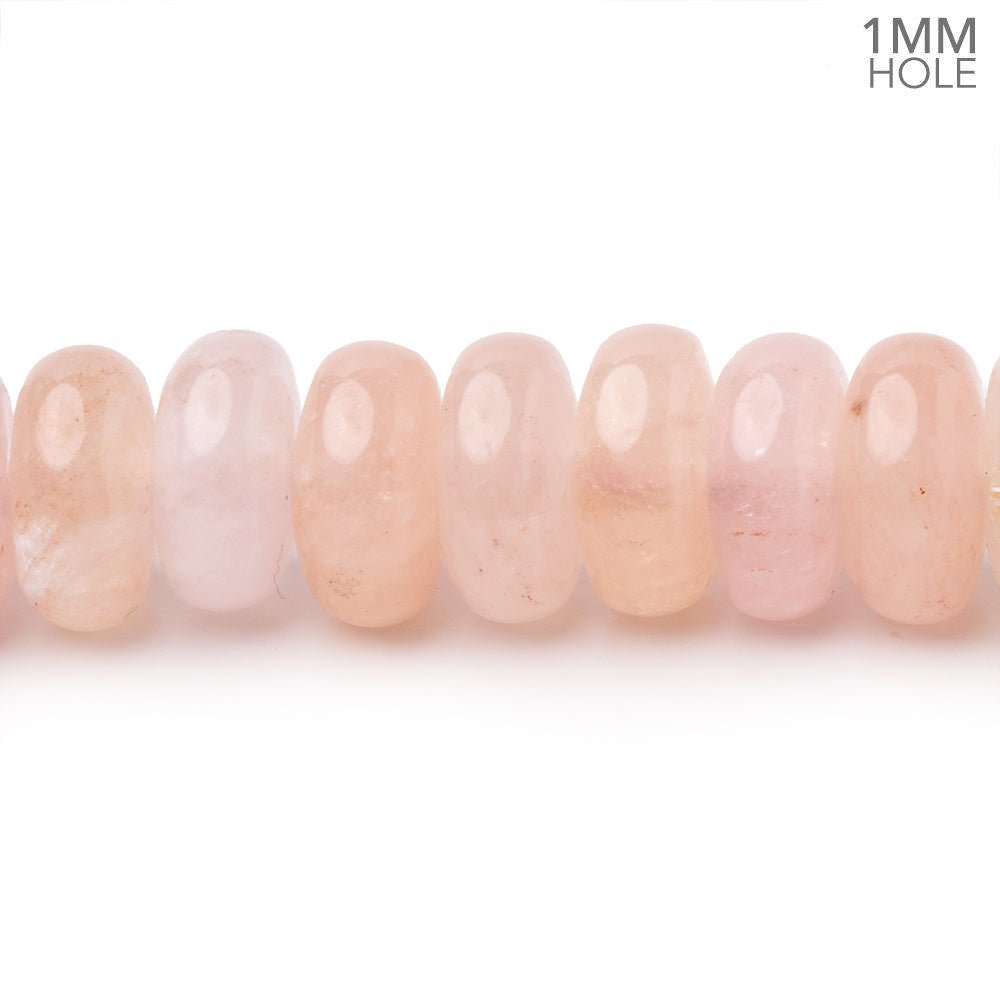 10mm Morganite Plain Rondelle Beads 16 inch 75 pieces AA 1mm hole (ONLINE ORDER ONLY)