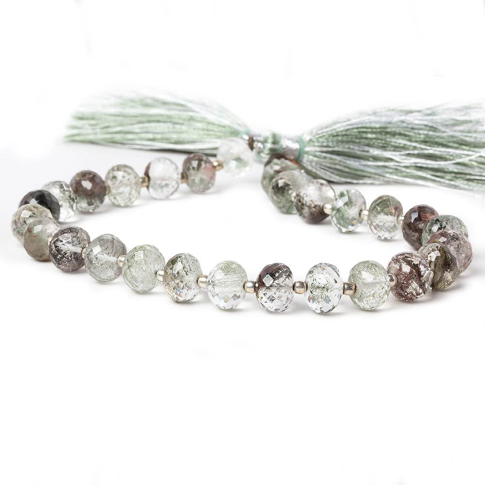 9mm Moss Quartz Faceted Rondelle 8.25 inch 23 pieces (ONLINE ORDER ONLY)