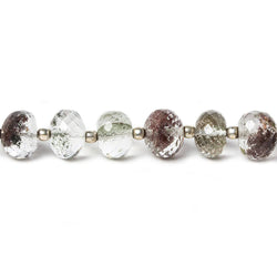 9mm Moss Quartz Faceted Rondelle 8.25 inch 23 pieces (ONLINE ORDER ONLY)