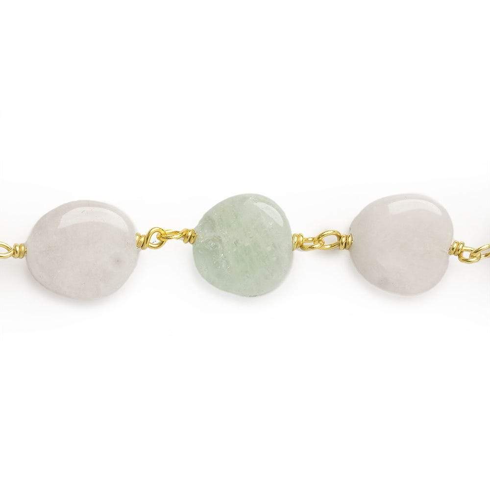 10mm Multi Beryl plain nugget Vermeil Chain by the foot 20 pieces AA (ONLINE ORDER ONLY)