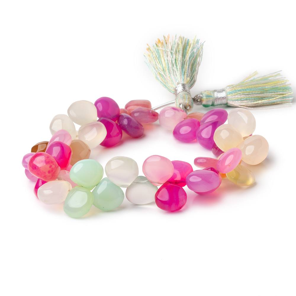 10mm Multi Color Chalcedony Plain Heart Beads 7.5 inch 44 pieces (ONLINE ORDER ONLY)