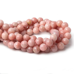 10mm Pink Peruvian Opal plain rounds 16 inch 41 beads AA (ONLINE ORDER ONLY)