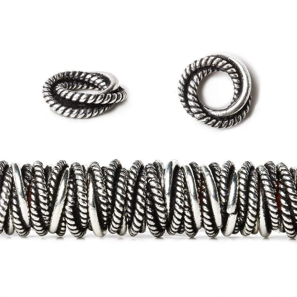 10mm Plain & Twist Mobius Spacers with 5mm Large Hole 8 inch 82 Beads (ONLINE ORDER ONLY)