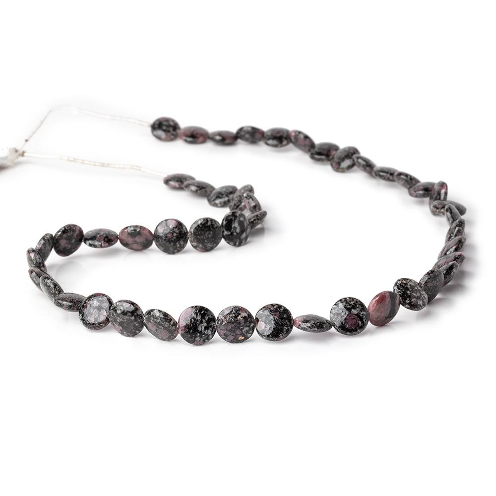10mm Ruby Red Spinel in Biotite Plain Coin Beads 18 inch 47 pieces (ONLINE ORDER ONLY)