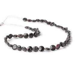 10mm Ruby Red Spinel in Biotite Plain Coin Beads 18 inch 47 pieces (ONLINE ORDER ONLY)