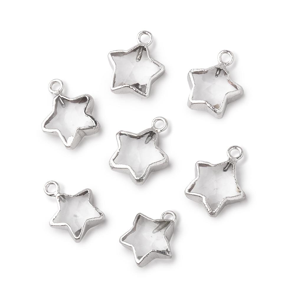 10mm Silver Leafed Crystal Quartz Faceted Star Focal Pendant 1 piece (ONLINE ORDER ONLY)
