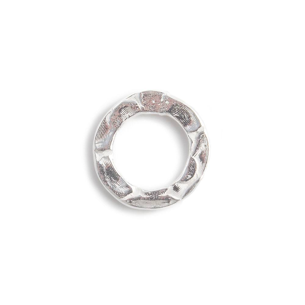 10mm Sterling Silver Hammered Jump Ring Connector 7mm ID Set of 10 pieces (ONLINE ORDER ONLY)