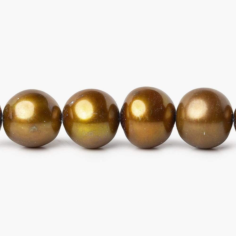 10mm Toffee Brown Off Round Freshwater Pearls 16 inch 42 pieces (ONLINE ORDER ONLY)