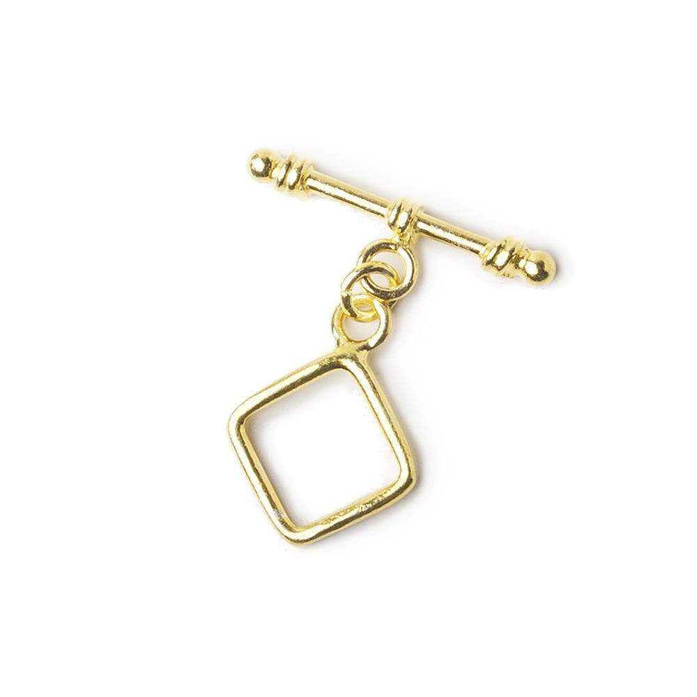 10mm Vermeil Toggle Plain Diamond Design 1 piece (ONLINE ORDER ONLY)