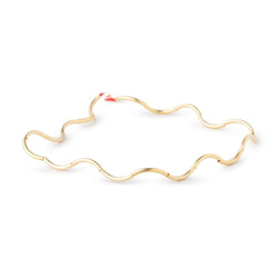10mm x 1mm 22kt Gold Plated  Copper Curved Tube Beads 7.5 inch 20 pieces
