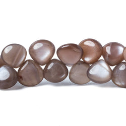 8mm Chocolate Brown Moonstone plain heart beads 8 inch 46 pieces (ONLINE ORDER ONLY)