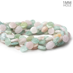 10x10-11x12mm Multi Beryl straight drilled plain flat nuggets 16 inch 34 large hole beads AA (ONLINE ORDER ONLY)