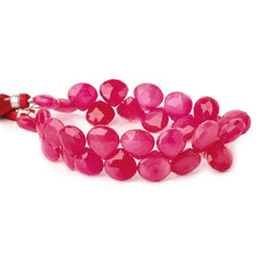 10x10-14x14mm Neon Pink Chalcedony faceted hearts 8 inch 32 beads (ONLINE ORDER ONLY)