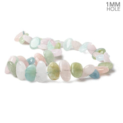 10x10-15x11mm Multi Beryl side drilled plain flat nuggets 16 inch 39 large hole beads AA (ONLINE ORDER ONLY)