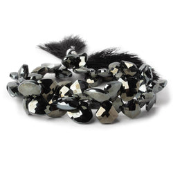 10x10-15x13mm Platinum Metallic Black Spinel Fancy Shapes 9 inch 53 beads (ONLINE ORDER ONLY)