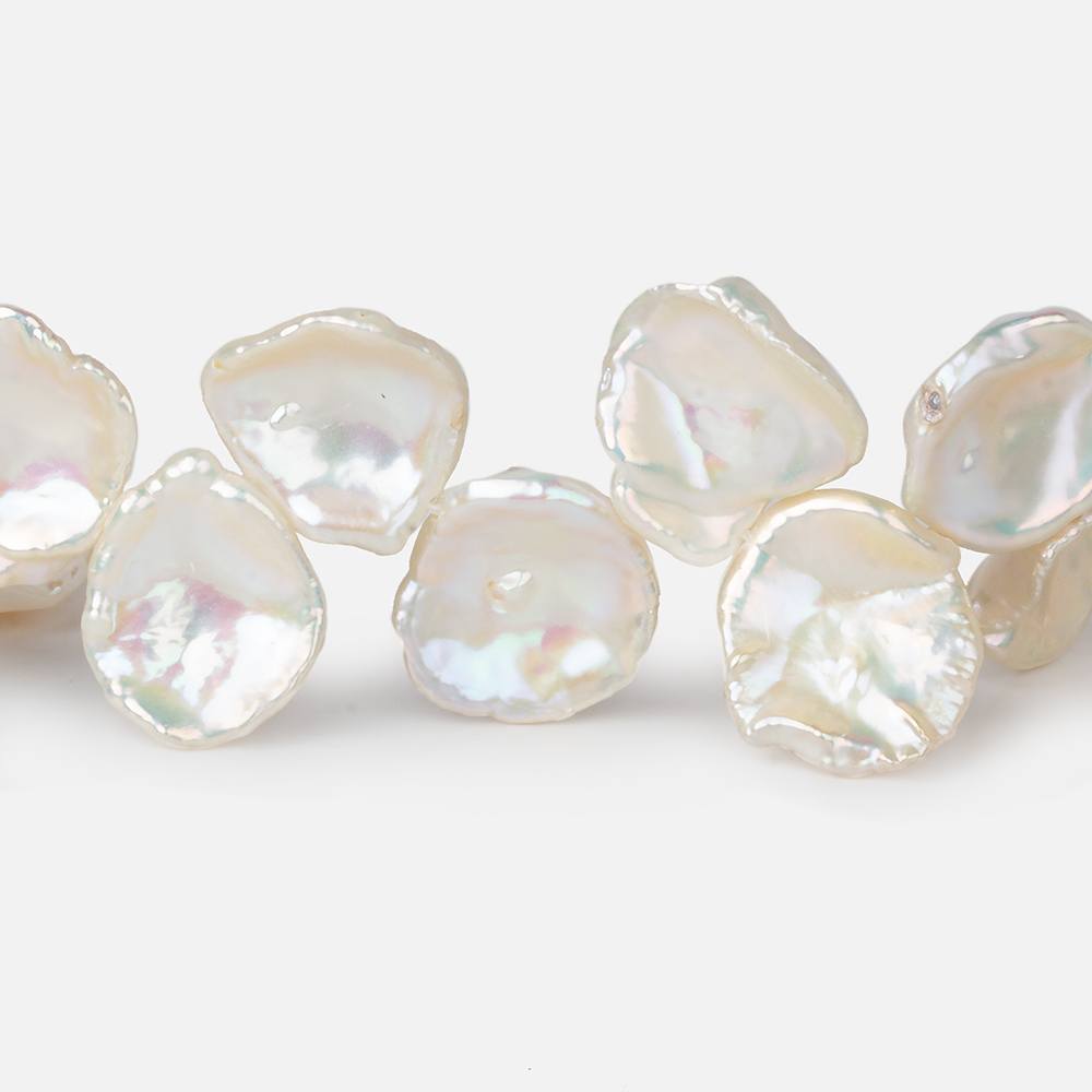 10x10-16x14mm Rose' Off White top drilled Keshi Freshwater Pearls AAA 15.5 inch 48 pcs (ONLINE ORDER ONLY)