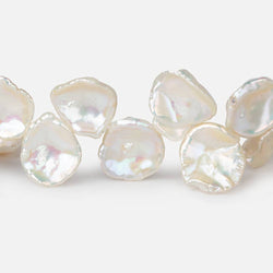10x10-16x14mm Rose' Off White top drilled Keshi Freshwater Pearls AAA 15.5 inch 48 pcs (ONLINE ORDER ONLY)