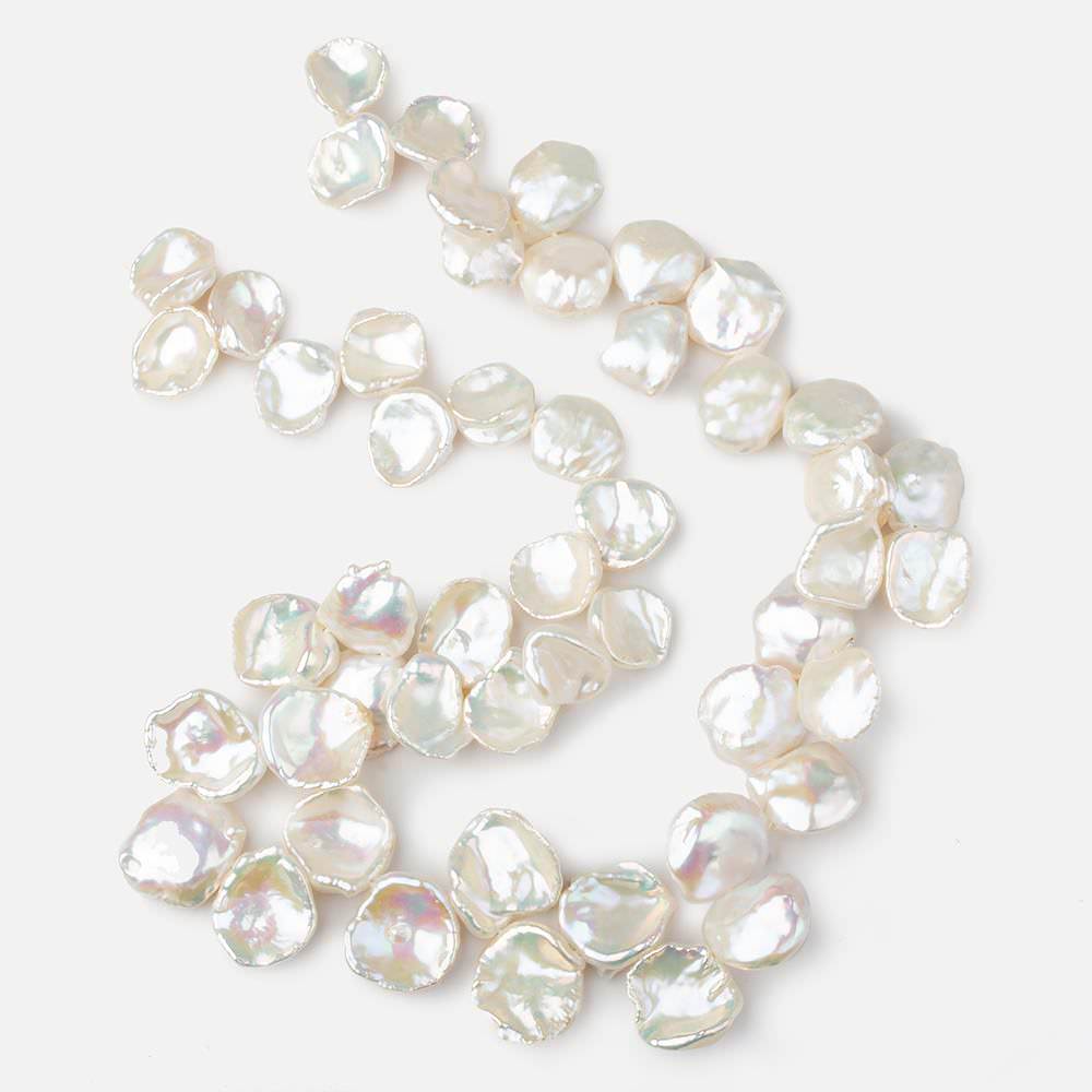 10x10-16x14mm Rose' Off White top drilled Keshi Freshwater Pearls AAA 15.5 inch 48 pcs (ONLINE ORDER ONLY)