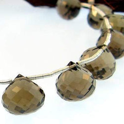 10x10mm Smoky Quartz `Candy Kiss` Beads 8 inch (ONLINE ORDER ONLY)