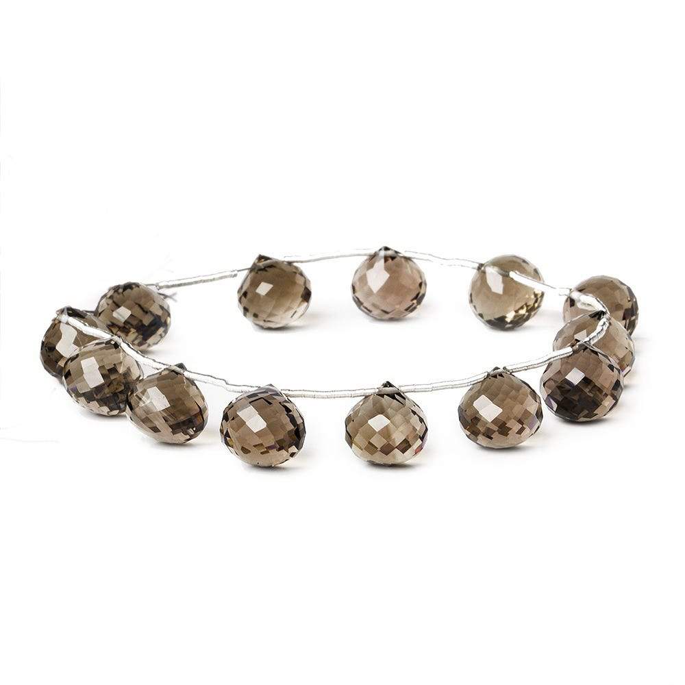 10x10mm Smoky Quartz `Candy Kiss` Beads 8 inch (ONLINE ORDER ONLY)