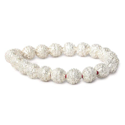 10x10mm Sterling Silver Plated Copper Bead Roval Victorian Swag with Miligrain 8 inch 20 pcs (ONLINE ORDER ONLY)