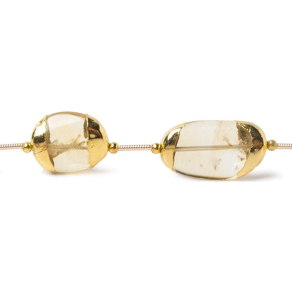 10x10x5-20x12x6mm Gold Leafed Citrine Plain Nugget Focal Bead Strand 8 inch 7 pieces (ONLINE ORDER ONLY)