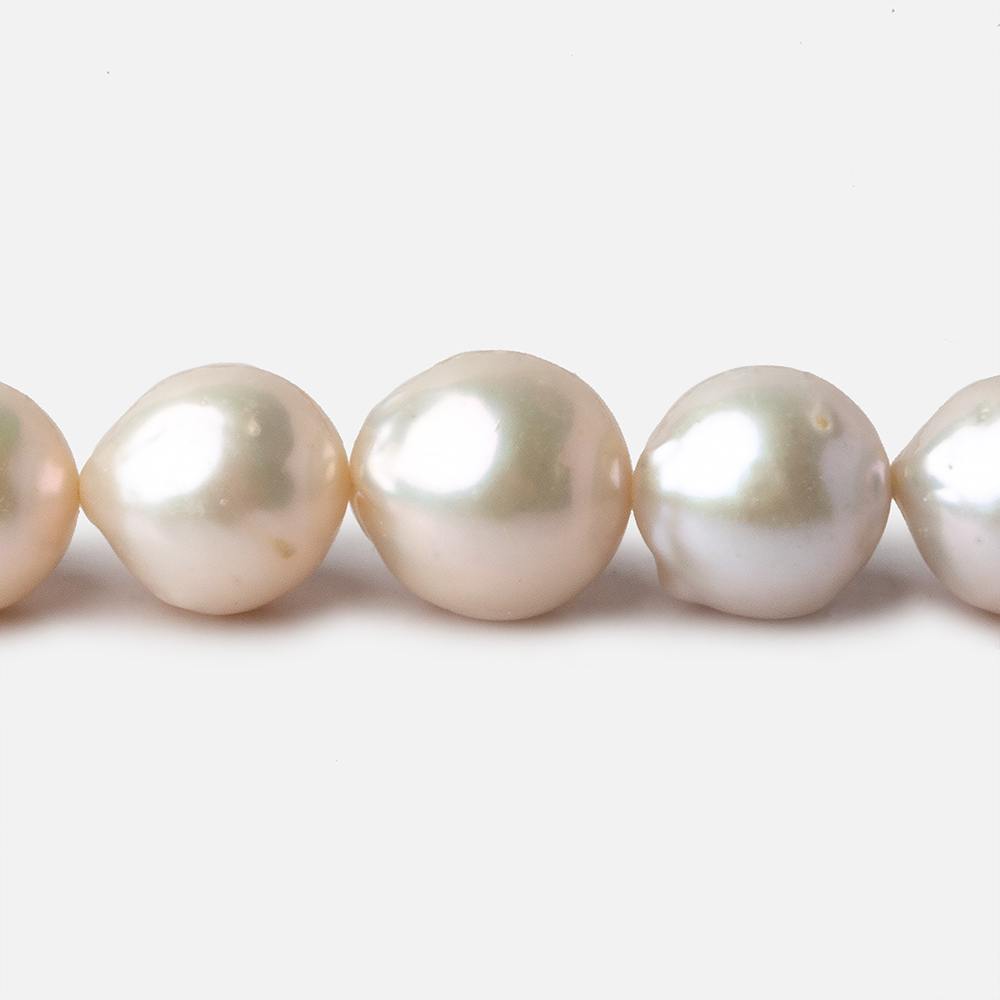 10x11-11x12mm Cream White Baroque Freshwater Pearls 16 inch 33 pieces A grade (ONLINE ORDER ONLY)