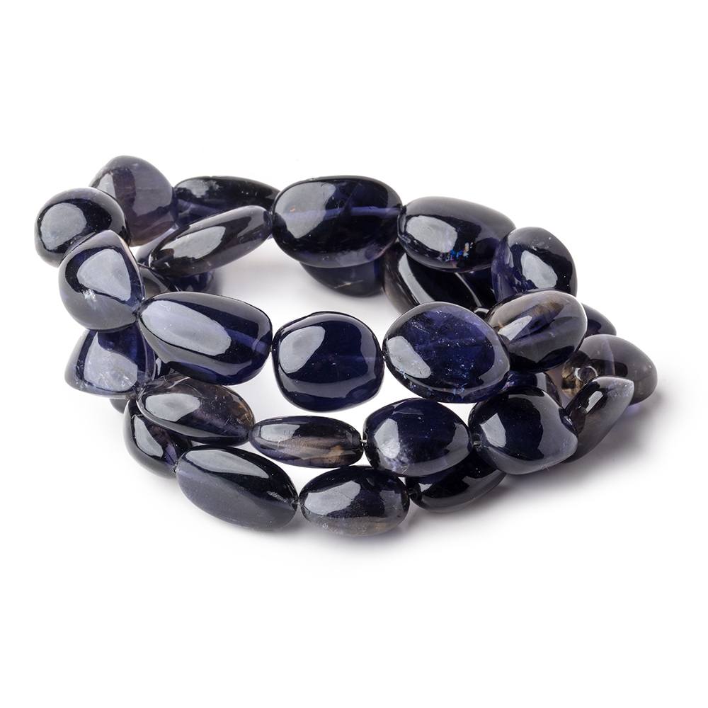 10x12-15x23mm Iolite plain nugget beads 20 inch 35 beads AAA+ (ONLINE ORDER ONLY)
