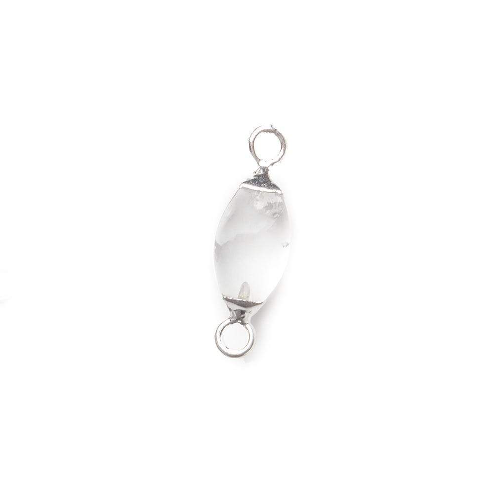 10x5mm Silver Leafed Crystal Quartz 4 sided Marquise Connector 1 piece (ONLINE ORDER ONLY)