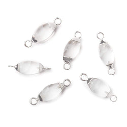 10x5mm Silver Leafed Crystal Quartz 4 sided Marquise Connector 1 piece (ONLINE ORDER ONLY)