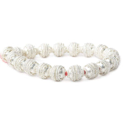 10x5mm Sterling Silver plated Copper Bead Cap Miligrain Rings 8 inch 38 pieces (ONLINE ORDER ONLY)