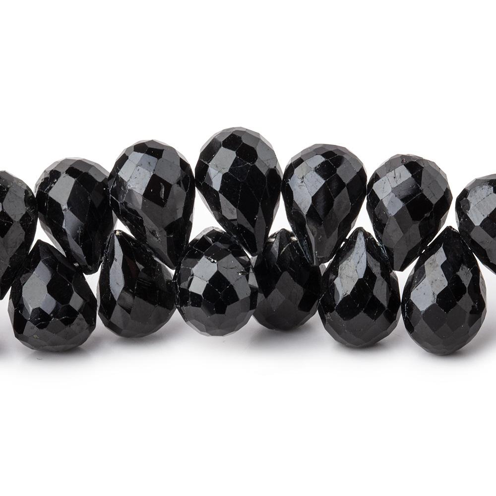 10x7-11x7mm Black Tourmaline Faceted Tear Drop Beads 7 inch 48 pieces (ONLINE ORDER ONLY)