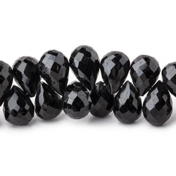 10x7-11x7mm Black Tourmaline Faceted Tear Drop Beads 7 inch 48 pieces (ONLINE ORDER ONLY)