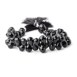 10x7-11x7mm Black Tourmaline Faceted Tear Drop Beads 7 inch 48 pieces (ONLINE ORDER ONLY)