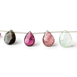 10x7-12x9mm Multi Color Tourmaline Faceted Pear Beads 7 inch 14 pieces (ONLINE ORDER ONLY)