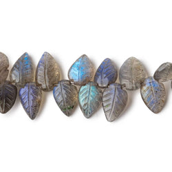 10x7-13x7mm Labradorite hand carved leaf beads 6.5 inch 40 pieces AAA (ONLINE ORDER ONLY)