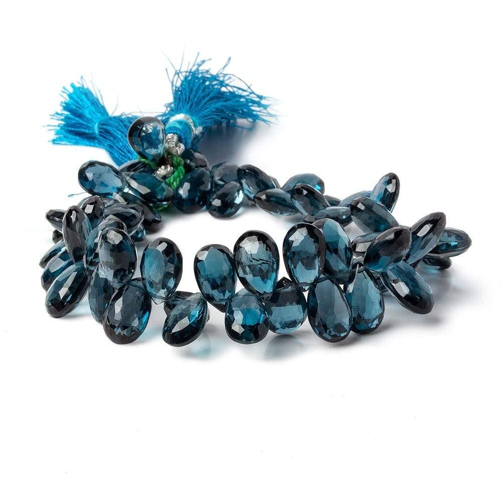 10x7-13x7mm London Blue Topaz faceted pear beads 8 inch 55 pieces AAA (ONLINE ORDER ONLY)