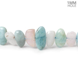 10x7-14x7mm Multi Beryl side drilled elongated plain nuggets 16 inch 55 large hole beads AA (ONLINE ORDER ONLY)