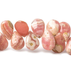 9x7-12x8mm Rhodochrosite Plain Pear 7 inch 36 Beads (ONLINE ORDER ONLY)