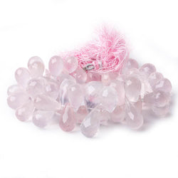 10x7-17x9mm Rose Quartz Tear Drop Briolette 8 inch 60 beads AAA (ONLINE ORDER ONLY)