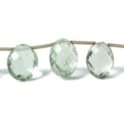 11x16mm-12x20mm Prasiolite Top Drilled Faceted Oval Beads 14 pieces (ONLINE ORDER ONLY)