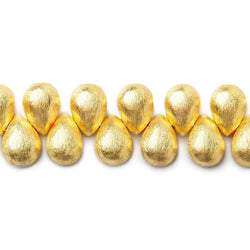 10x7mm 22kt Gold plated Copper Brushed Tear Drop Beads 8 inch 46 pieces (ONLINE ORDER ONLY)