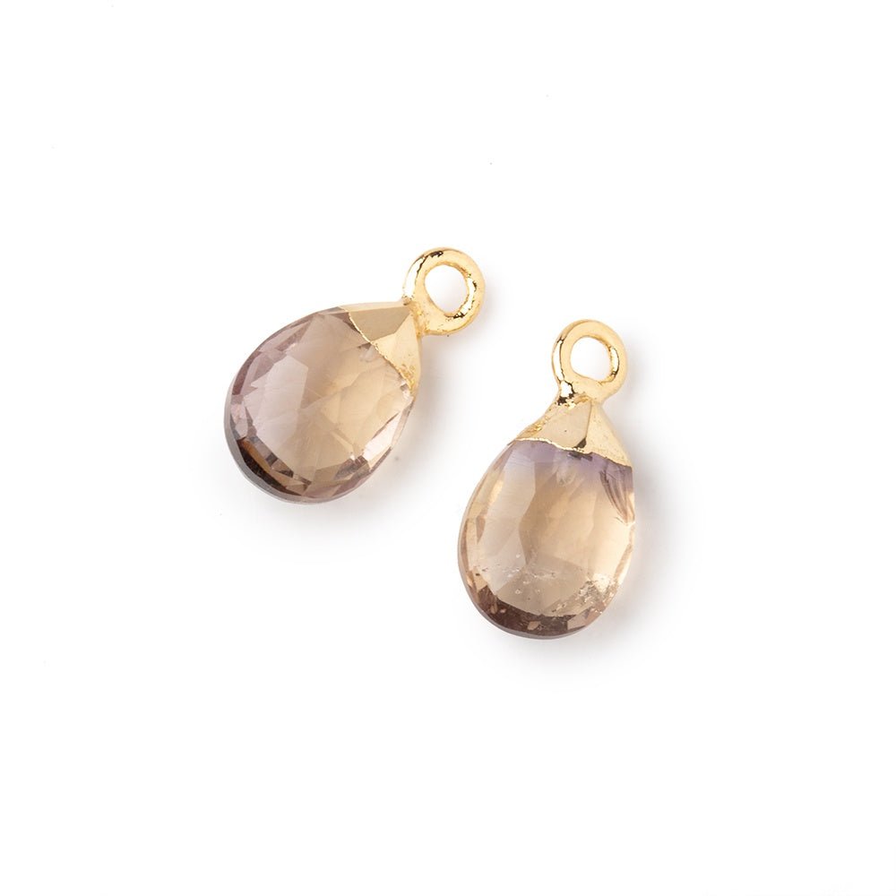 10x7mm Gold Leafed Ametrine Faceted Pear Set of 2 Focal Pendants (ONLINE ORDER ONLY)