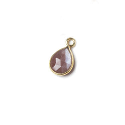 10x7mm Vermeil Bezel Chocolate Moonstone faceted pear Petite Pendant 1 piece (ONLINE ORDER ONLY)