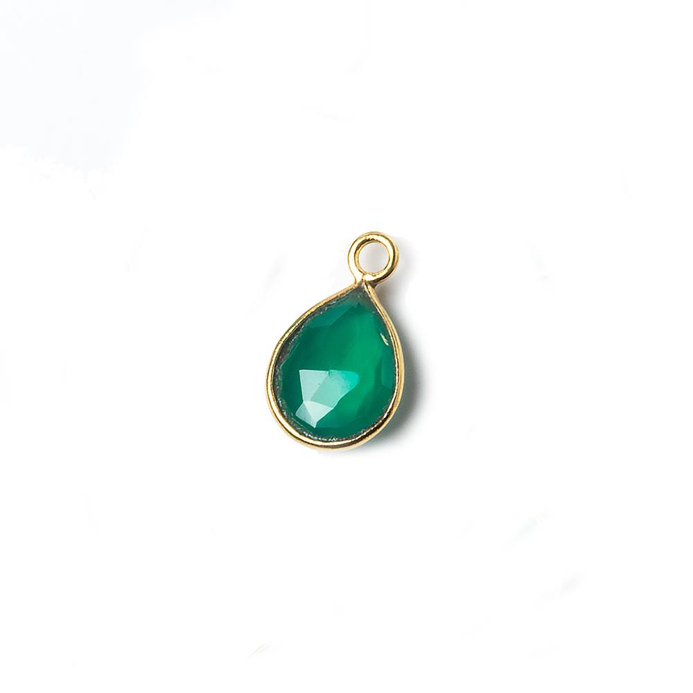 10x7mm Vermeil Bezel Green Onyx faceted pear Petite Pendant 1 piece (ONLINE ORDER ONLY)