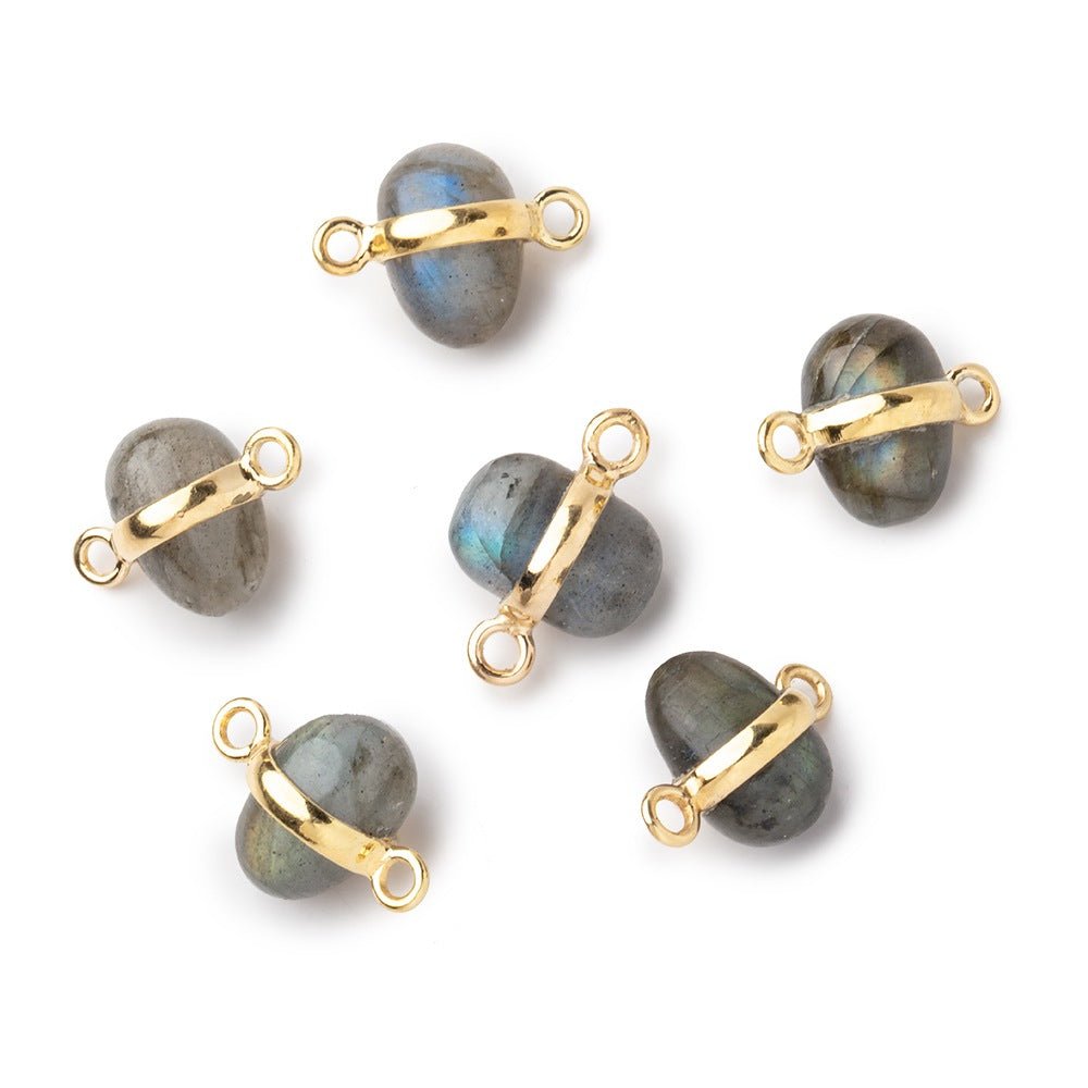 10x7mm Vermeil Bezel Labradorite Plain Oval Connector 1 Focal piece (ONLINE ORDER ONLY)