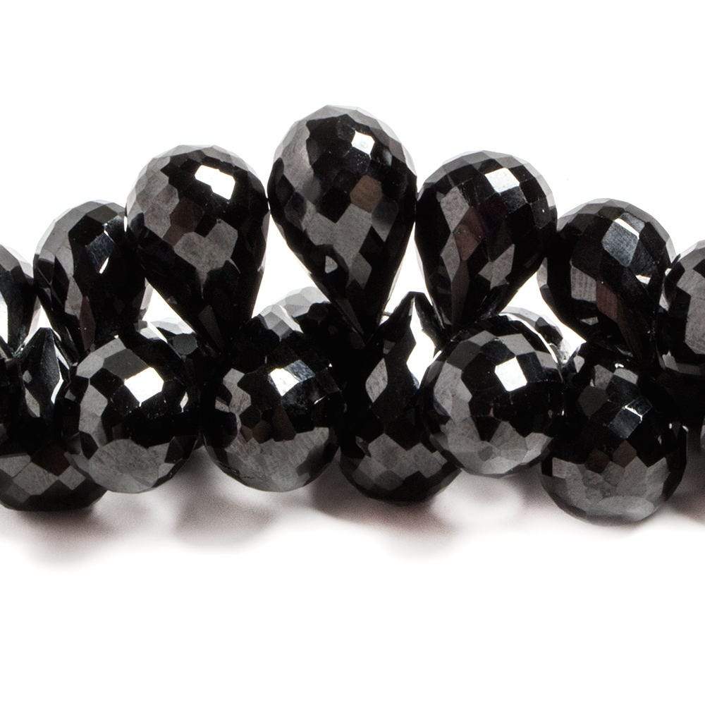 10x8-12x8mm Black Spinel Faceted Tear Drop Briolette 8 Inch 60 pieces (ONLINE ORDER ONLY)