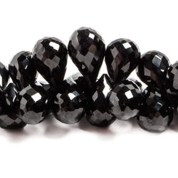 10x8-12x8mm Black Spinel Faceted Tear Drop Briolette 8 Inch 60 pieces (ONLINE ORDER ONLY)