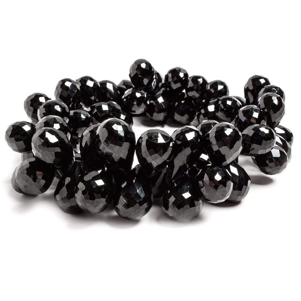 10x8-12x8mm Black Spinel Faceted Tear Drop Briolette 8 Inch 60 pieces (ONLINE ORDER ONLY)