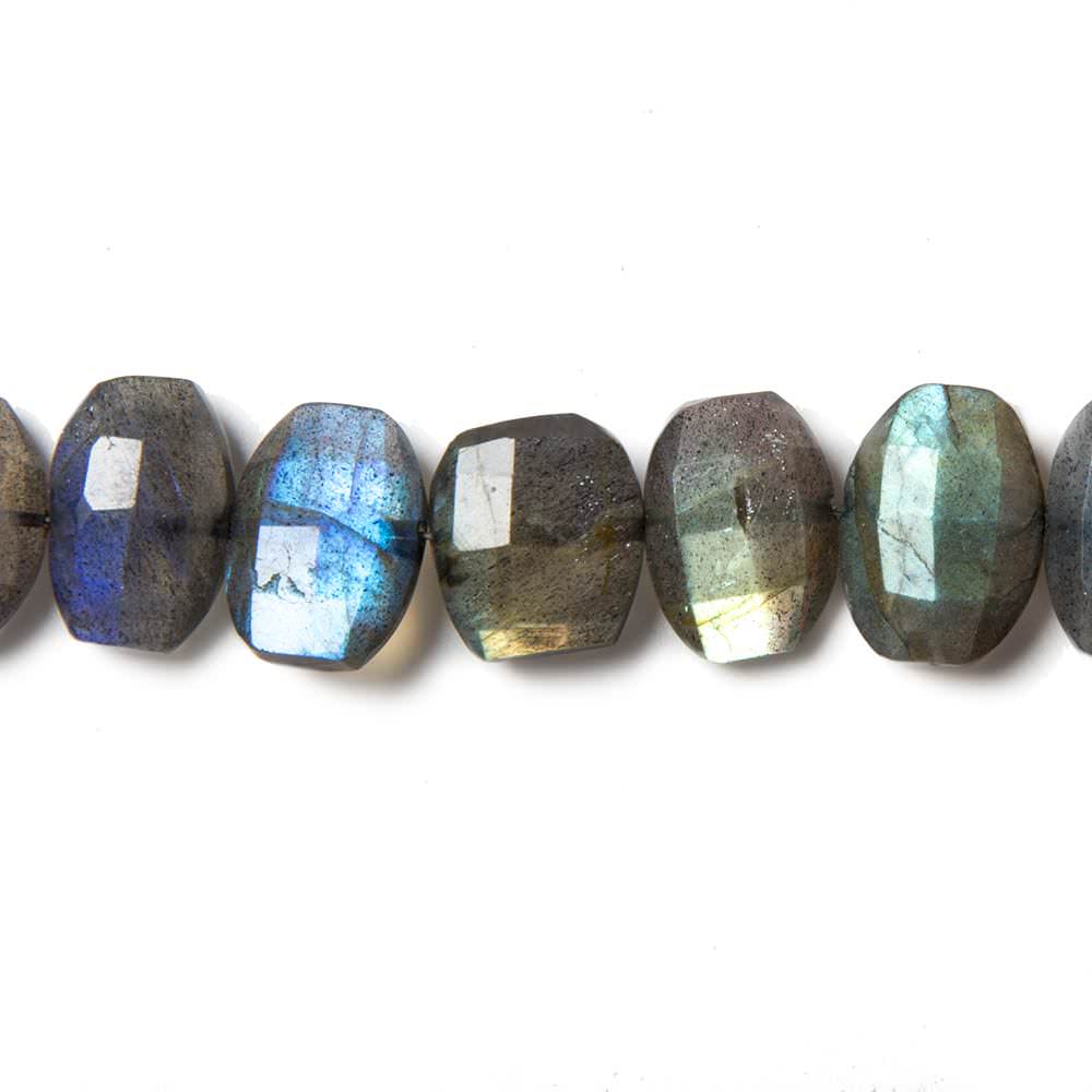 10x8-12x8mm Labradorite side drilled Faceted Cushion Beads 7 inch 20 pieces (ONLINE ORDER ONLY)